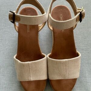 Toms Diana Wedge Sandals with Ankle Strap- Brand New-Size 10